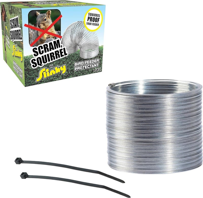 Slinky Just Play Scram, Squirrel by , Squirrel-Proof Bird Feeder Accessory that Guards Bird Seed, Kids Toys for Ages 5 Up by Just Play - Image 1